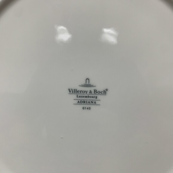 Villeroy & Boch Luxembourg Adriana 0143 White Gold Dinner Plates 11 3/8 Lot of 2 - Picture 6 of 6
